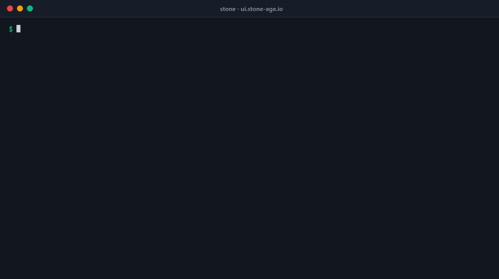 Terminal recording of the stone CLI: switching to a tenant, listing things, a live NATS subscription, a KV read, and pulling the tenant to YAML